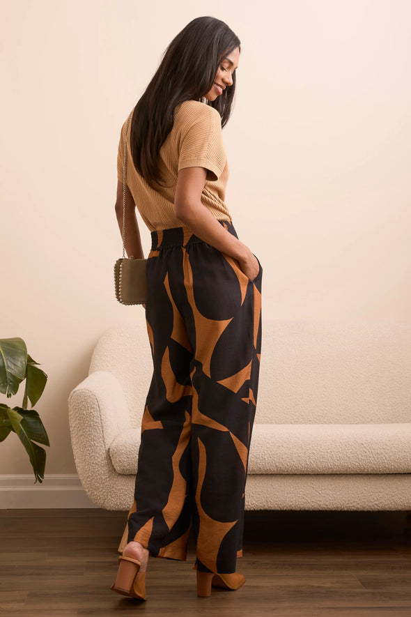 Flowy Wide Leg Pants in Bran