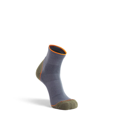 Men's Basecamp 2.0 Lightweight Quarter Crew Hiking Sock in Grey/Olive