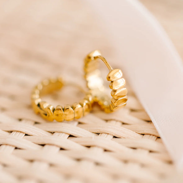 Segmented Huggie Earrings