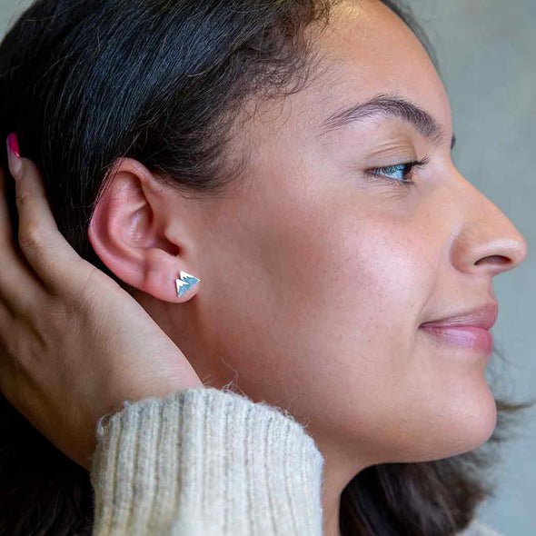 Sterling Silver Snow Mountain Earrings