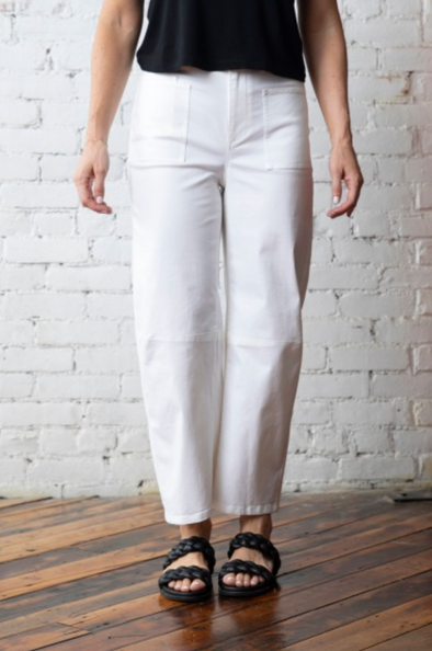 Barrel Leg Pants in White
