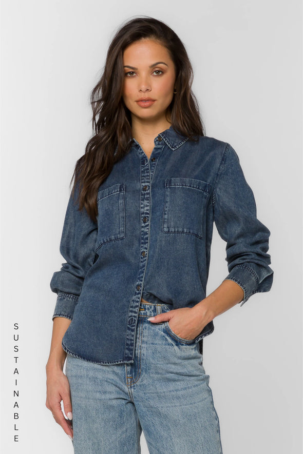 James Long Sleeve Top in Deep Water