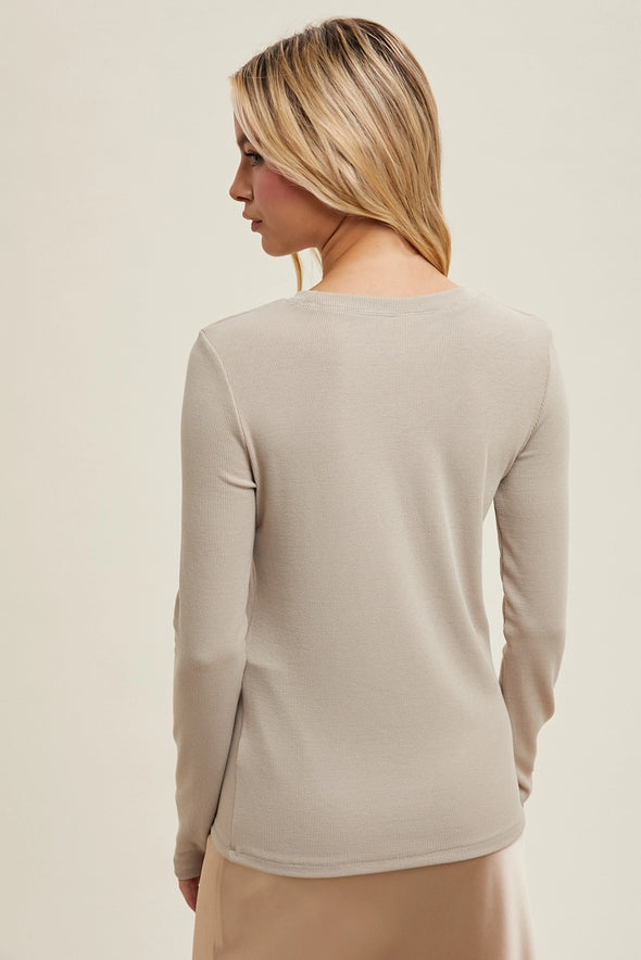 Long Sleeve Top in Shell