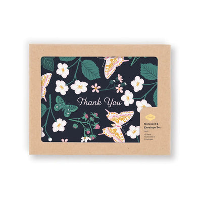 Raspberry Butterflies Notecards Boxed Set of 12