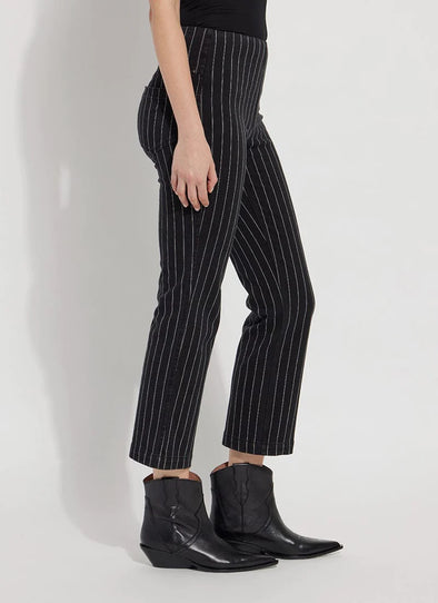 Patterned Baby Bootcut in Midtown Black Pinstripe