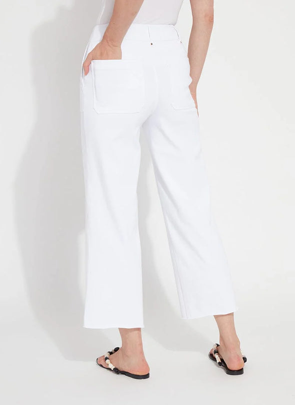 Athena Wide Leg Crop Jeans in White