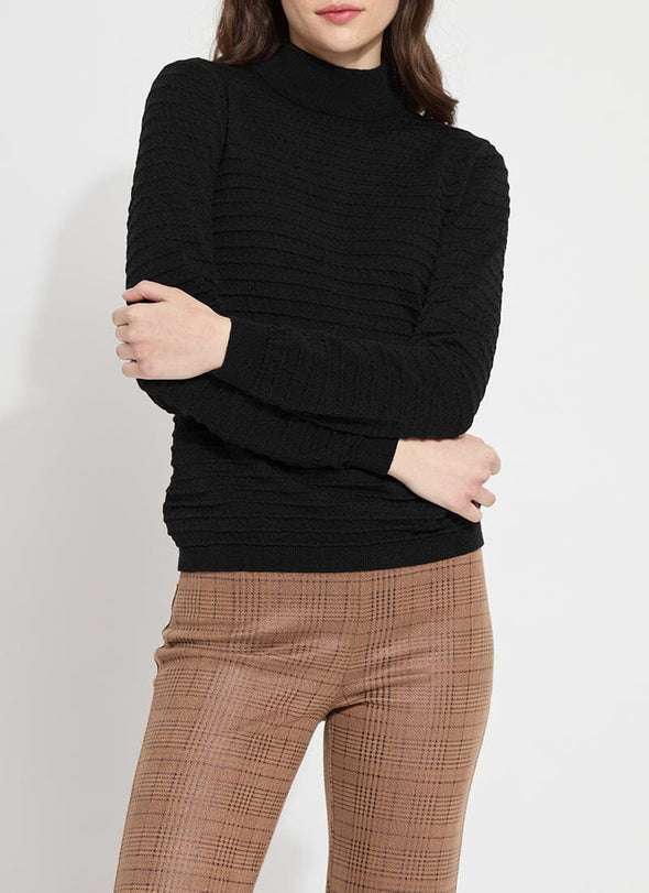 Valery Mock Neck Turtleneck in Black