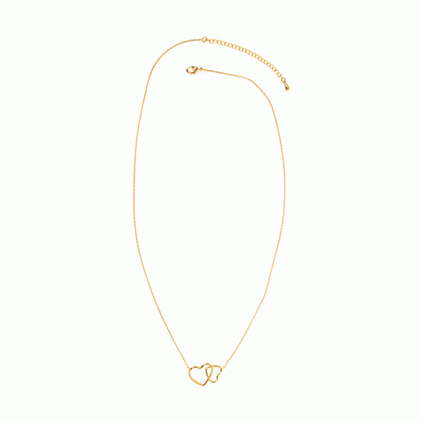Linked Hearts Necklace in Gold
