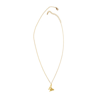 Butterfly Pendant Necklace in Gold