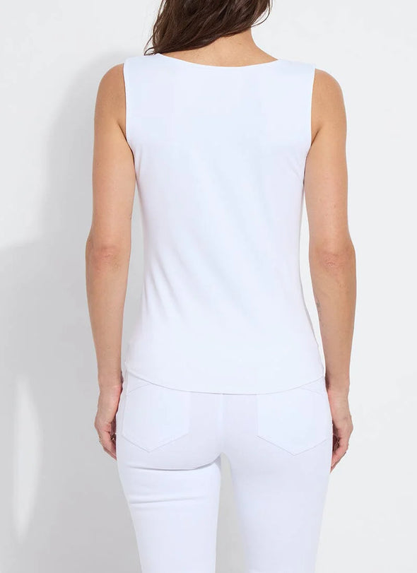 Evie Scoop Neck Tank in White