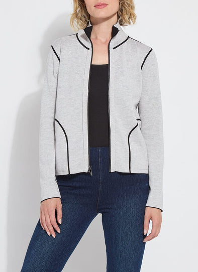 Reversible Cashmere-Blend Zip Cardigan in Black/Pearl Grey