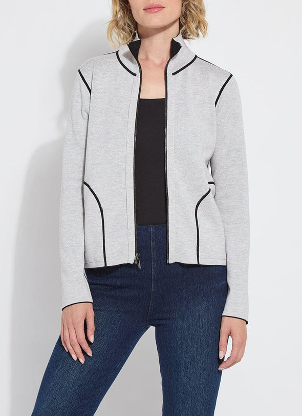 Reversible Cashmere-Blend Zip Cardigan in Black/Pearl Grey