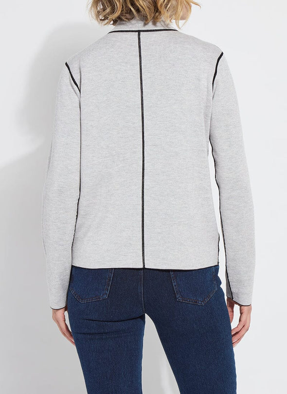 Reversible Cashmere-Blend Zip Cardigan in Black/Pearl Grey