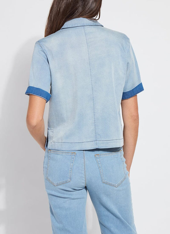Bianca Chambray Short Sleeve in Bleached Blue