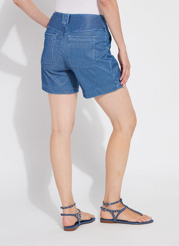 Amira Denim Shorts in Mid Wash Sheen