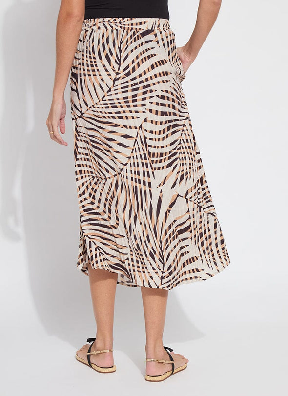 Packable Pleated Skirt in Pool Side Palm