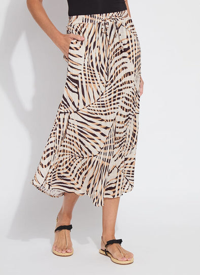 Packable Pleated Skirt in Pool Side Palm