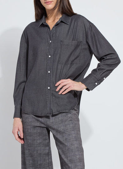 Lunette St Chambray Top in Washed Black