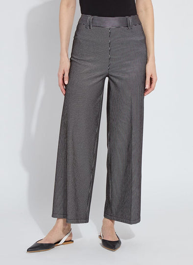 Darlene Hi Rise Wide Leg in Black Sheen