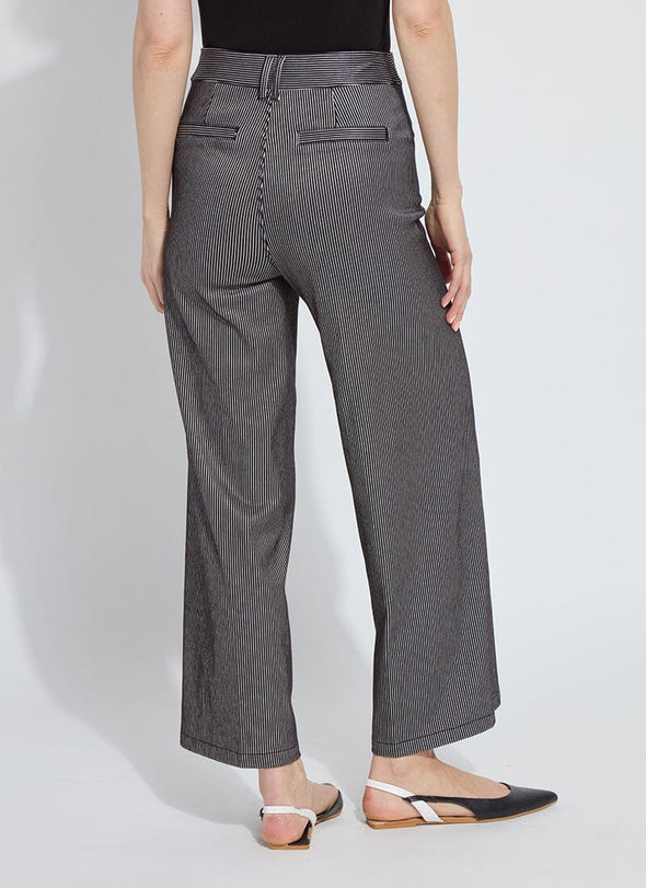 Darlene Hi Rise Wide Leg in Black Sheen