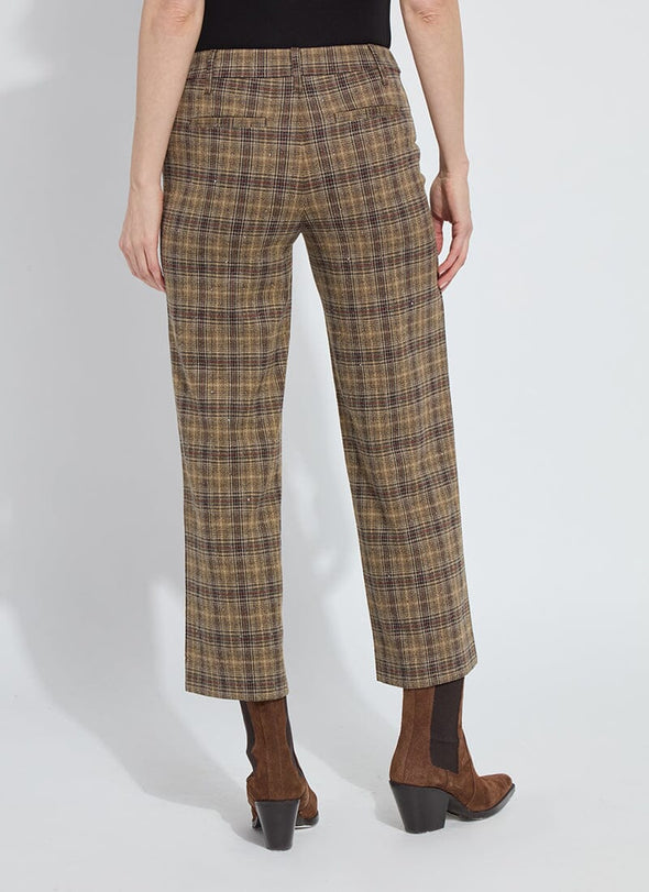 Marceline Crystal Embellished Crop Pant in Brit Brushed Plaid