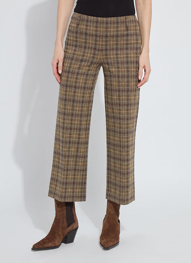 Marceline Crystal Embellished Crop Pant in Brit Brushed Plaid