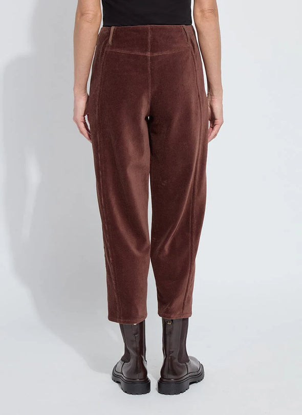 Tatum St Baby Cord Crop Barrel Trouser in Polished Wood