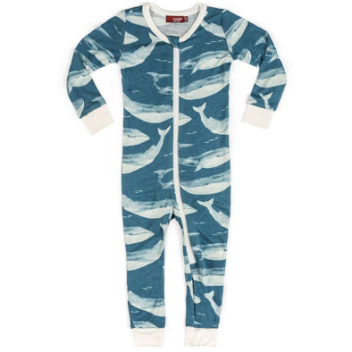 Blue Whale Bamboo Zipper Pajama