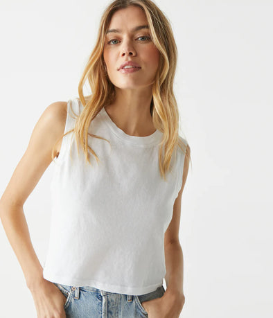 Johnnie Crop Crew Muscle Tee in White