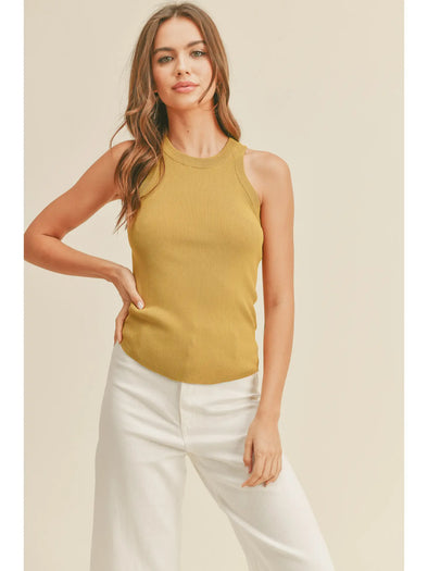 Ribbed Tank Top in Lemongrass