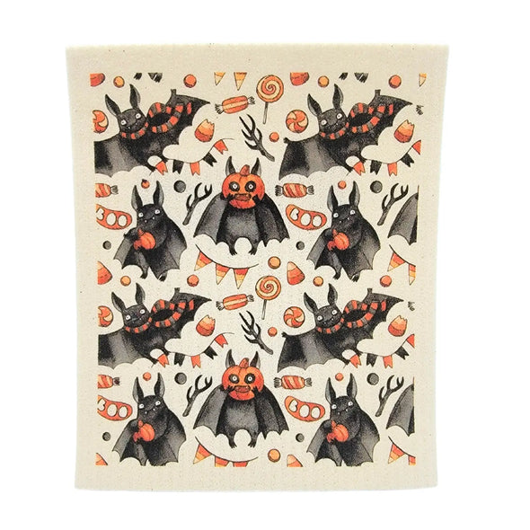Boo Bat Fall Pattern Swedish Dishcloth