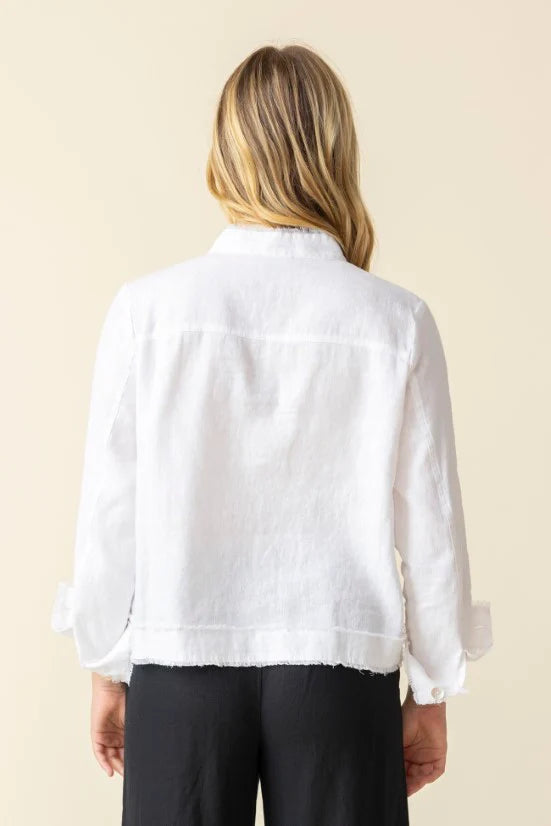 Summer Breeze Fringe Jacket in Papaya