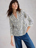 Allie Jersey Shirt in White Print