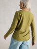 Clara Texture Long Sleeve Tee in Khaki Green