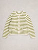 Belle Striped Cardigan in Ivory Stripe