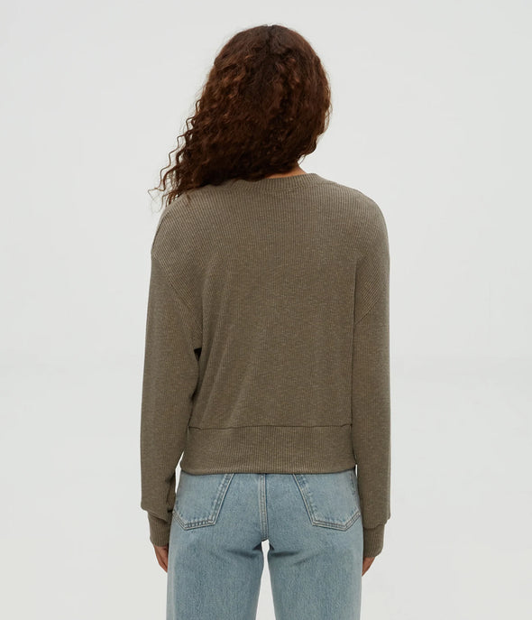 Isla V-Neck Cardigan in Cobblestone
