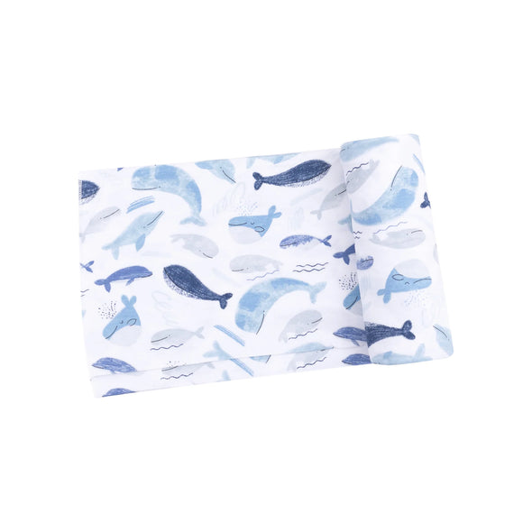 Swaddle Blanket in Blue Whales
