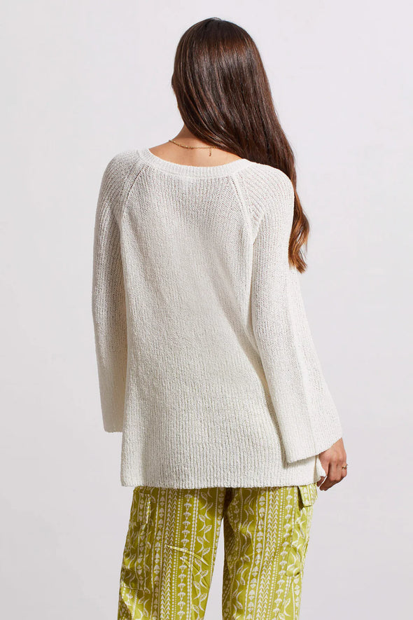 Bell Sleeve Raglan Sweater in Cream