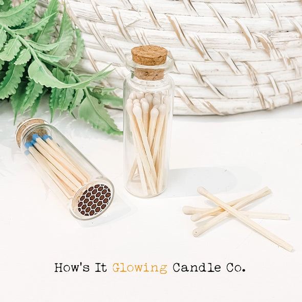 Apothecary Vial Safety Matches & Striker in Barbie Pink