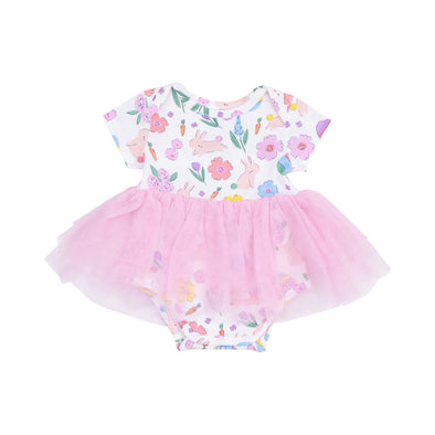 Tutu Bodysuit in Easter Bunnies Pink