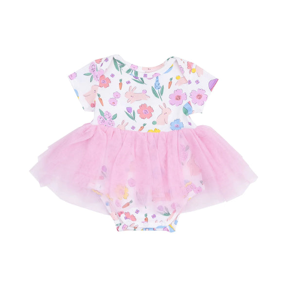 Tutu Bodysuit in Easter Bunnies Pink