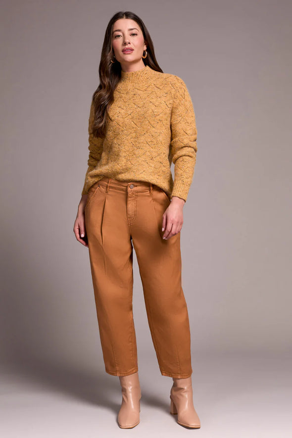 Audrey Girlfriend Barrel Crop Jeans in Biscotti
