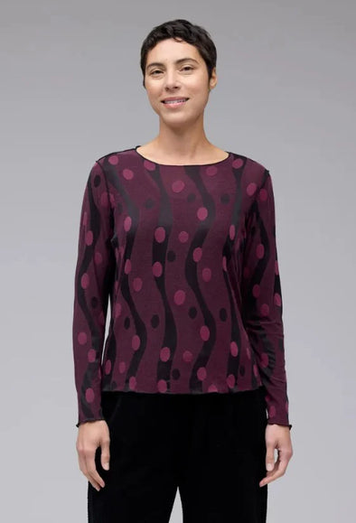 Dot Jacquard Top in Cinnabark