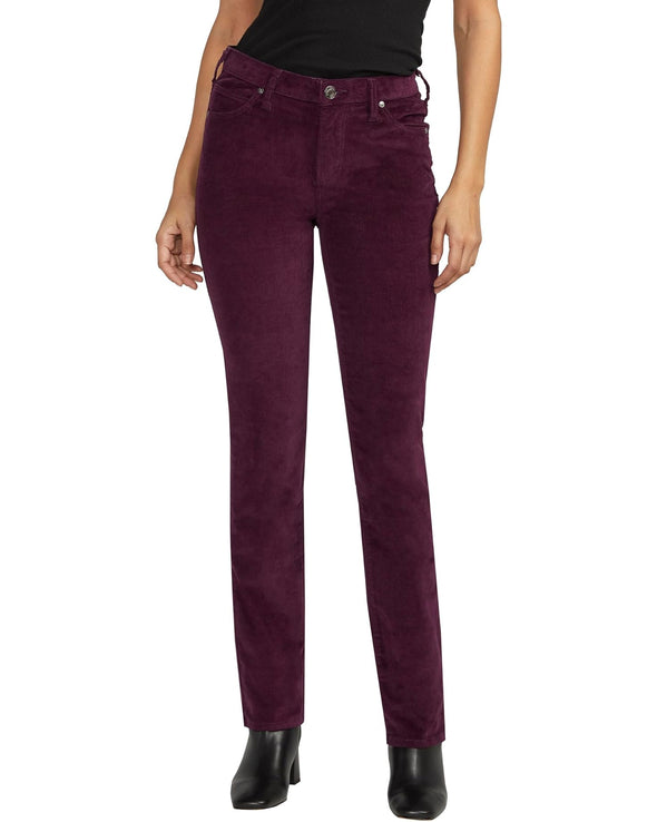 Ruby Straight Corduroy Pants in Sangria