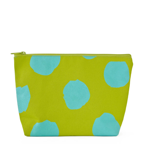 Travel Pouch L in Big Smudge Dot Green/Aqua