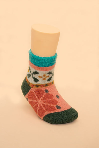 Kids Fair Isle Cosy Socks in Petal