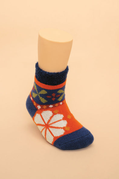 Kids Fair Isle Cosy Socks in Tangerine