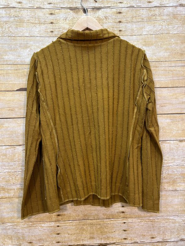 Brass Striped Fitted Blazer