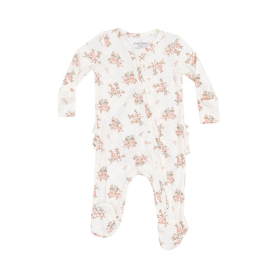 Rosebuds Ruffle Back Footie