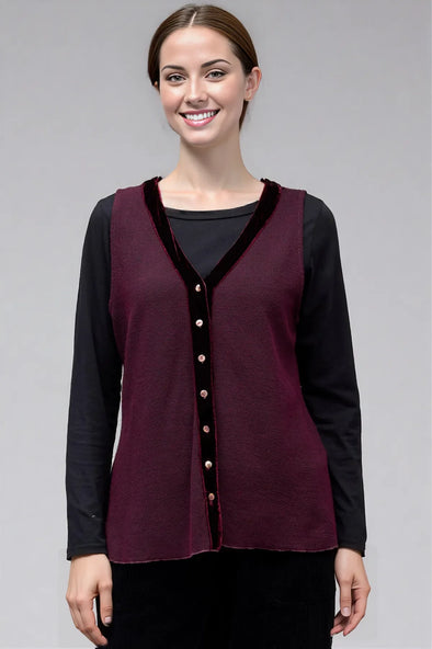 Marled Knit Sweater Vest in Cinnabark